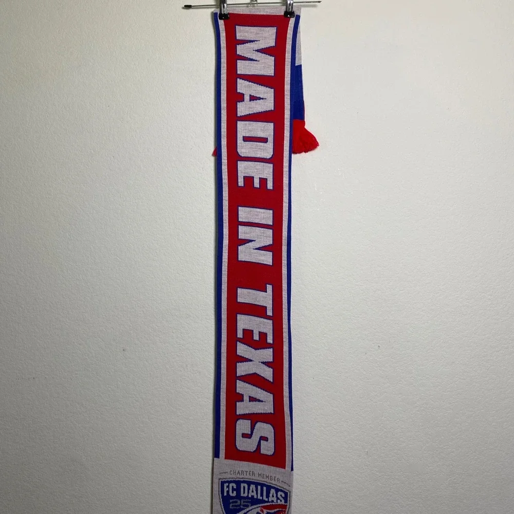 FC Dallas Scarf Made in‎ Texas Ruffneck MLS Soccer Fan Knit Pride USA Flag